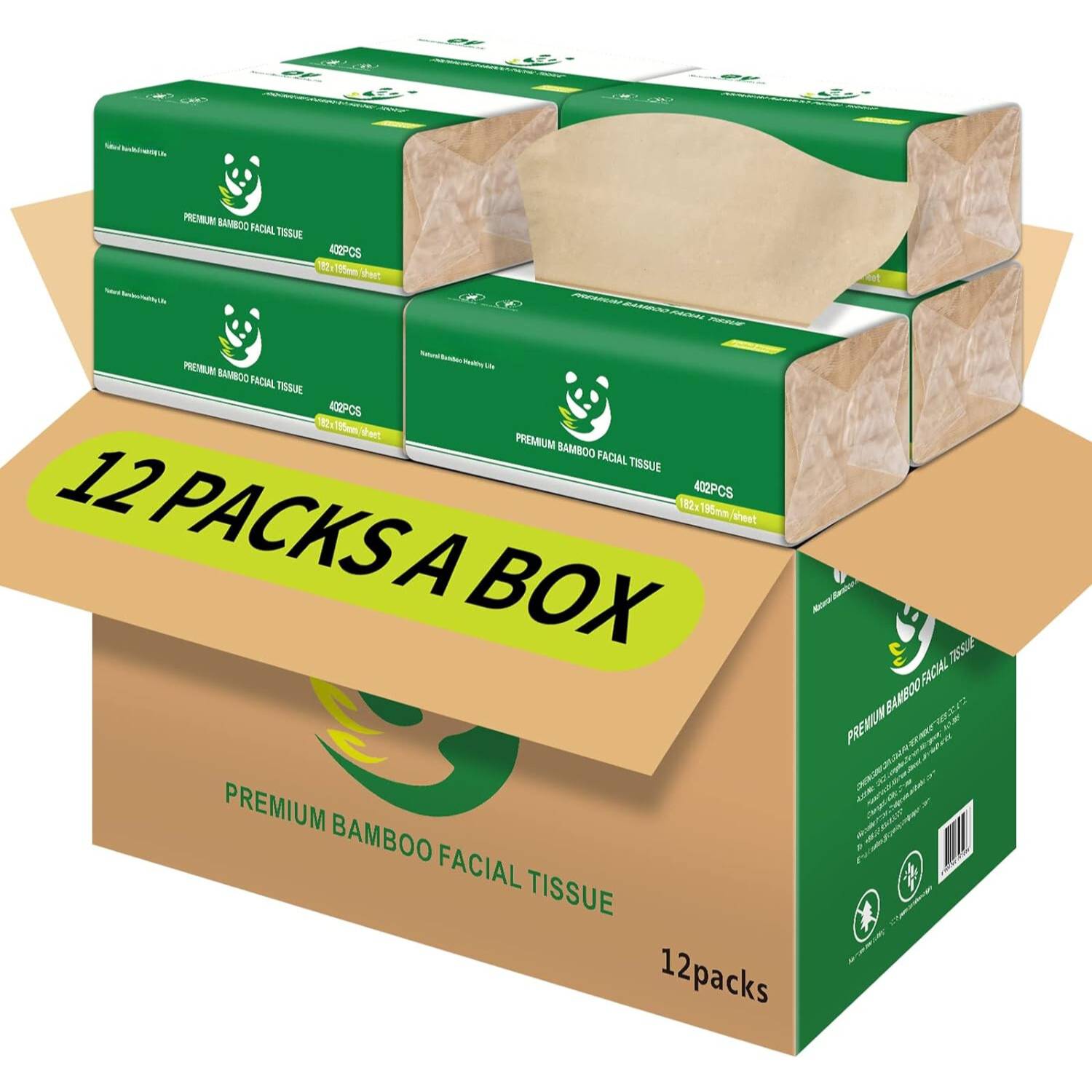 Bamboo Facial Tissues, 12 Pack: image 4